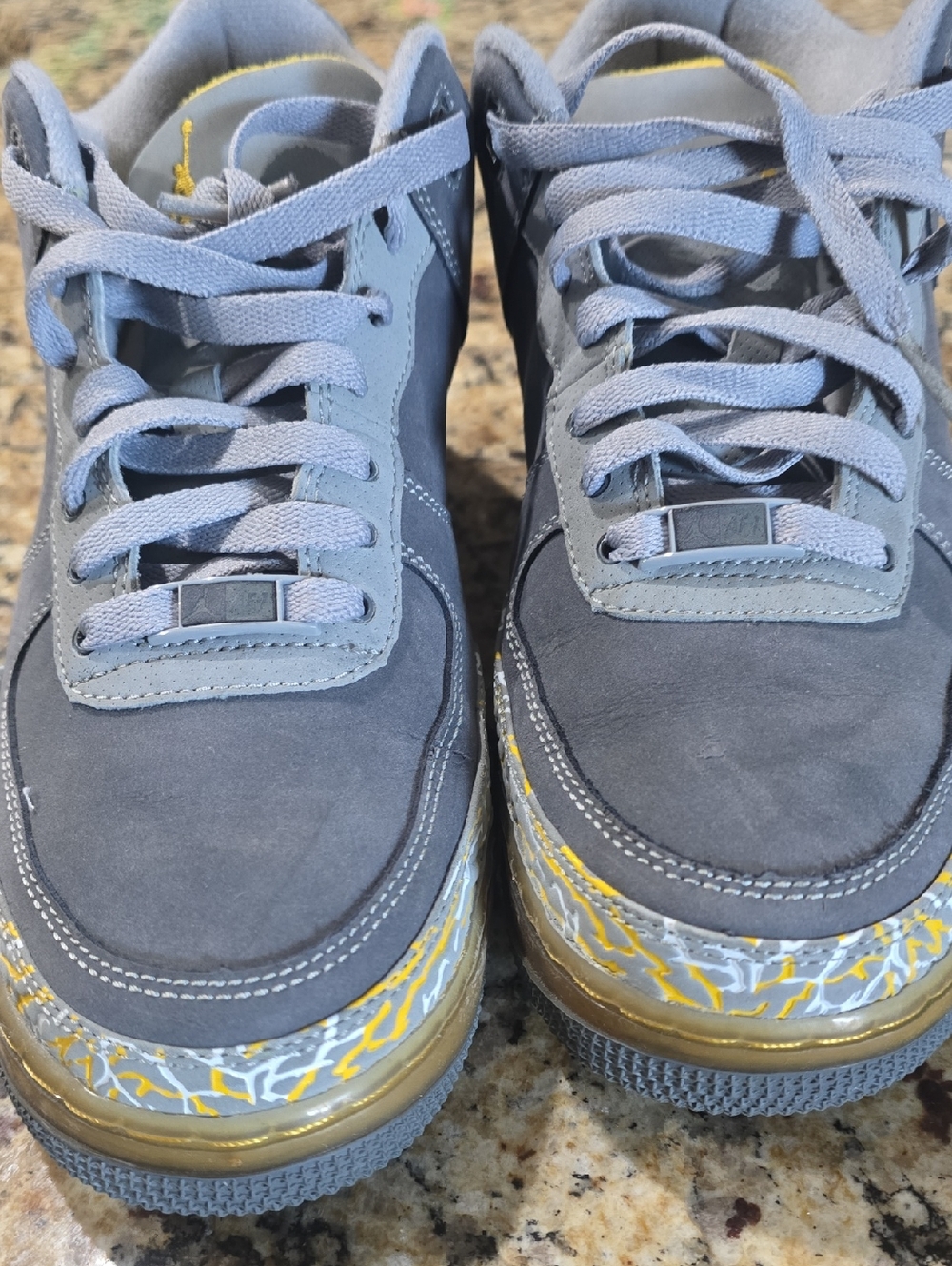 8.5 Jordan Gray & Yellow Accent Sneakers